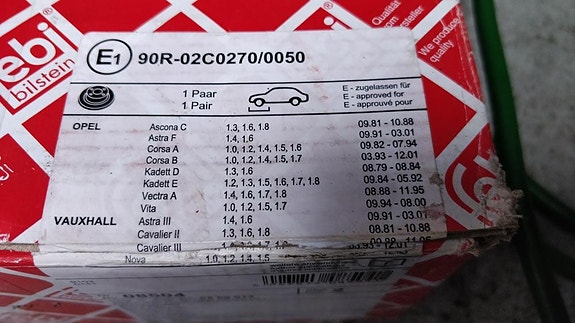 Opel (Corsa) jarrulevyt