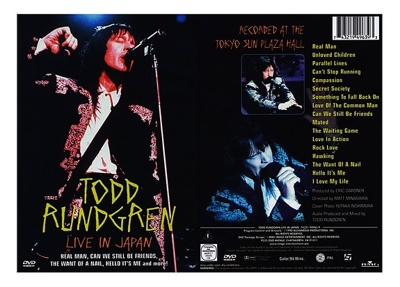 UUSI Todd Rundgren Live In Japan DVD (1990) - Ilmainen Toimitus