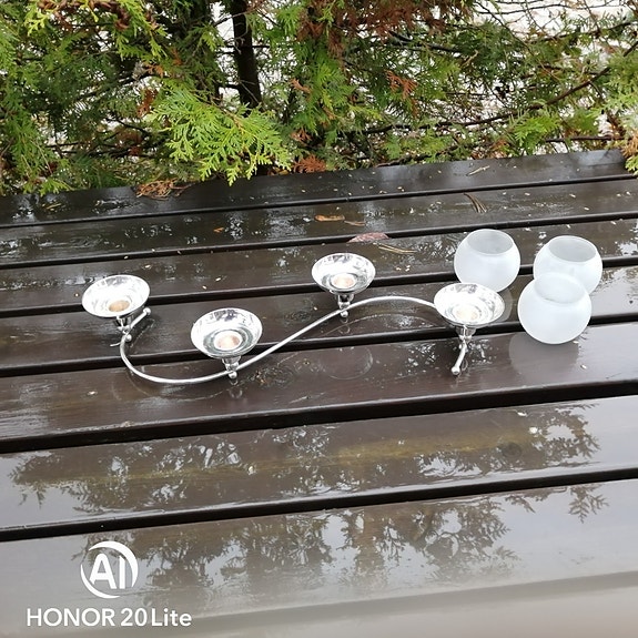 Partylite hopean värinen somiste kynttilöille