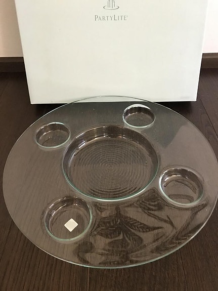 Partylite tuikuille kaunis lasilautanen