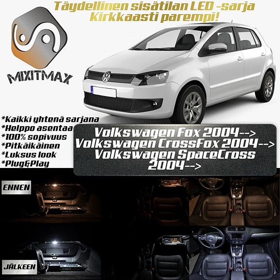 Volkswagen Fox Sisätilan LED -muutossarja – 6 kpl – Plug & Play