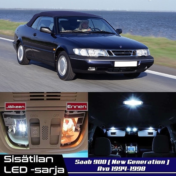Saab 900 New Avo Sisätilan LED -muutossarja – 12 kpl – Plug & Play
