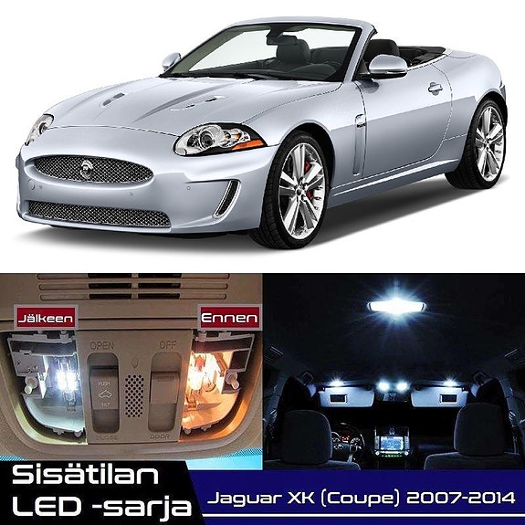 Jaguar XK/XKR (Coupe) Sisätilan LED -muutossarja – 17 kpl – Plug & Play