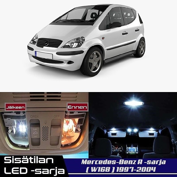 Mercedes-Benz A (W168) Sisätilan LED -muutossarja – 10 kpl – Plug & Play