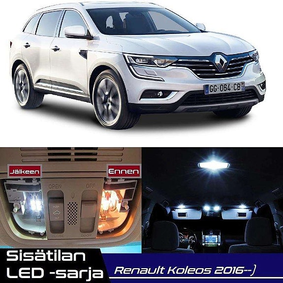 Renault Koleos II Sisätilan LED -muutossarja – 9 kpl – Plug & Play