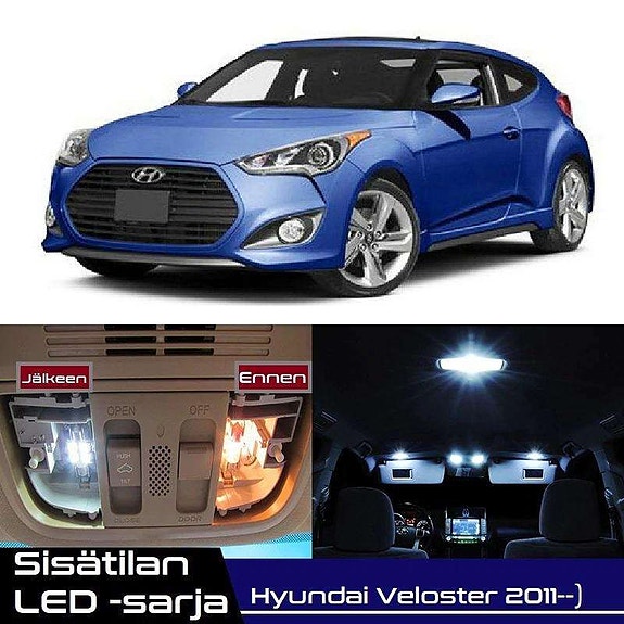 Hyundai Veloster Sisätilan LED -muutossarja – 9 kpl – Plug & Play