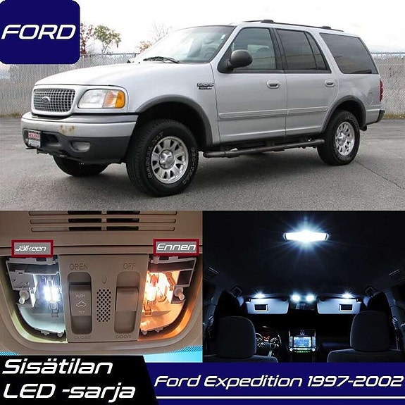 Ford Expedition (UN93) Sisätilan LED -muutossarja – 14 kpl – Plug & Play