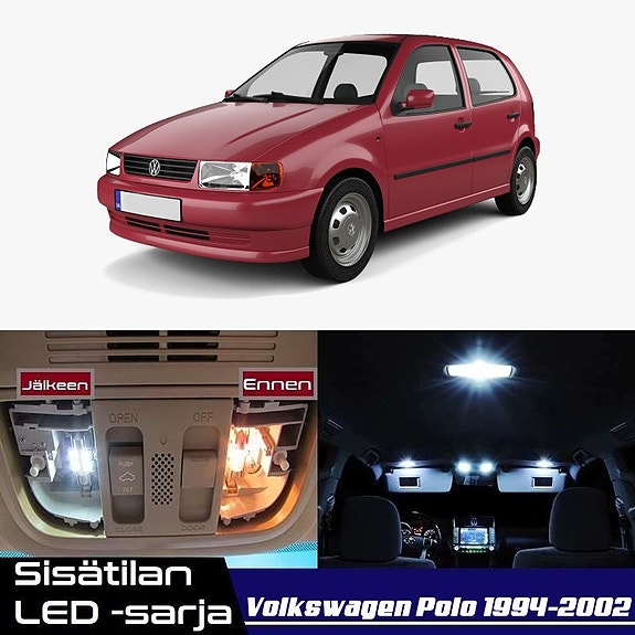VW Polo (6N) Sisätilan LED -muutossarja – 8 kpl – Plug & Play