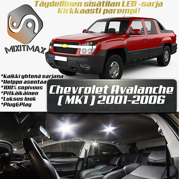 Chevrolet Avalanche (MK1) Sisätilan LED -muutossarja – 23 kpl – Plug & Play