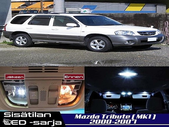Mazda Tribute (MK1) Sisätilan LED -muutossarja – 8 kpl – Plug & Play