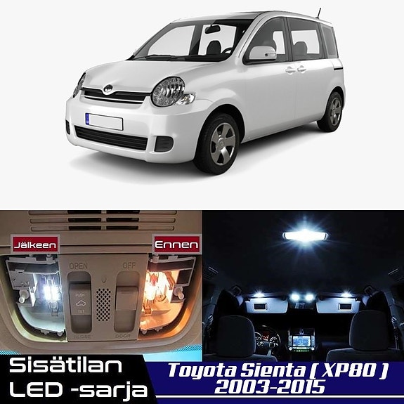 Toyota Sienta (XP80) Sisätilan LED -muutossarja – 6 kpl – Plug & Play