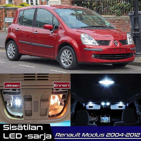 Renault Modus Sisätilan LED -muutossarja – 9 kpl – Plug & Play