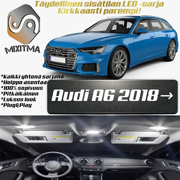 Audi A6 (C8) Sisätilan LED -muutossarja – 19 kpl – Plug & Play