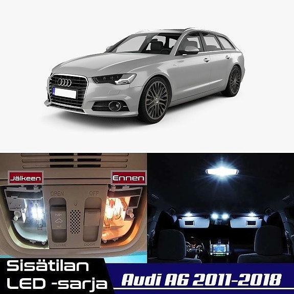 Audi A6 (C7) Sisätilan LED -muutossarja – 21 kpl – Plug & Play