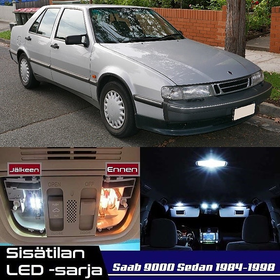 Saab 9000 Sedan Sisätilan LED -muutossarja – 17 kpl – Plug & Play