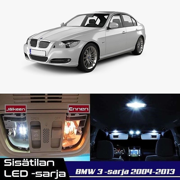 BMW 3 (E90/E91) Sisätilan LED -muutossarja – 20 kpl – Plug & Play