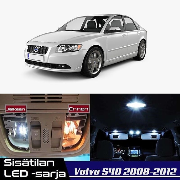 Volvo S40 Sisätilan LED -muutossarja – 22 kpl – Plug & Play