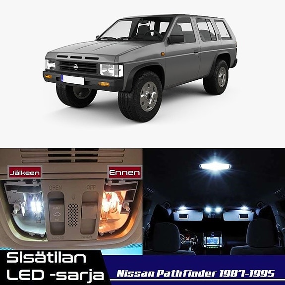 Nissan Pathfinder (WD21) Sisätilan LED -muutossarja – 8 kpl – Plug & Play