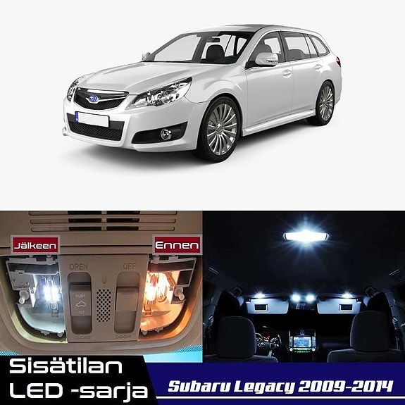 Subaru Legacy (MK5) Sisätilan LED -muutossarja – 6 kpl – Plug & Play