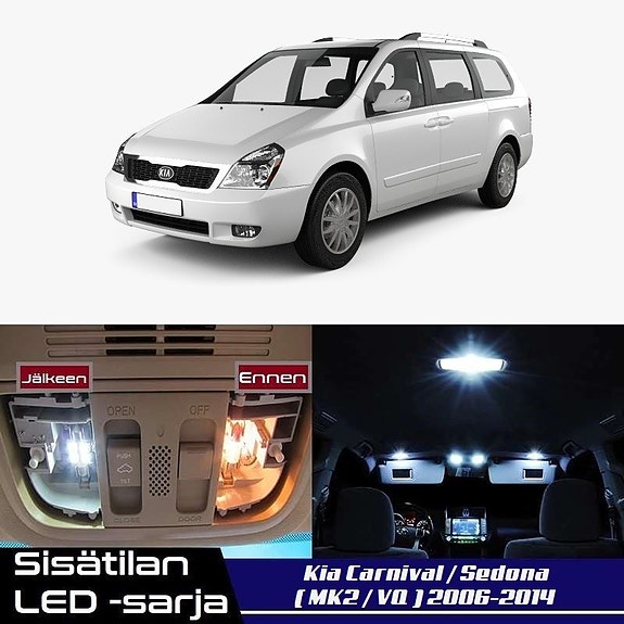 Kia Carnival (VQ) Sisätilan LED -muutossarja – 11 kpl – Plug & Play