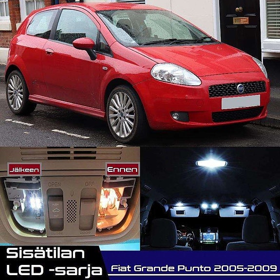 Fiat Grande Punto Sisätilan LED -muutossarja – 13 kpl – Plug & Play