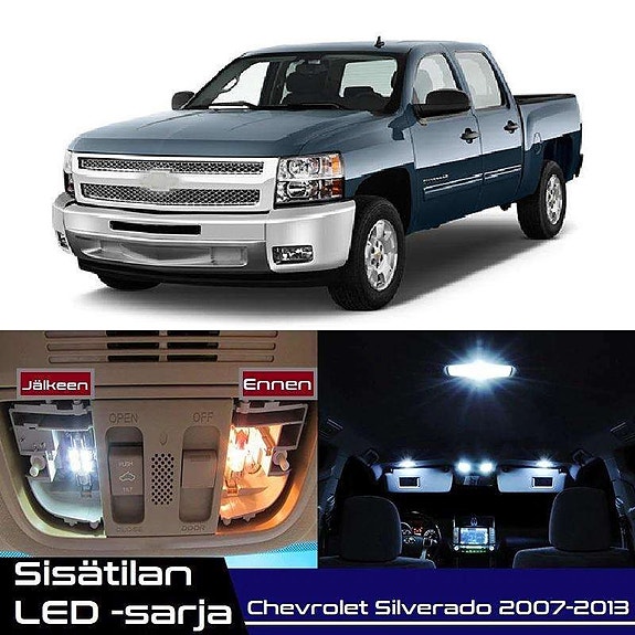 Chevrolet Silverado (MK2) Sisätilan LED -muutossarja – 12 kpl – Plug & Play