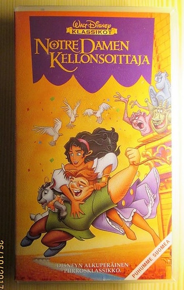 Notre Damen Kellonsoittaja lasten Disney VHS-filmi