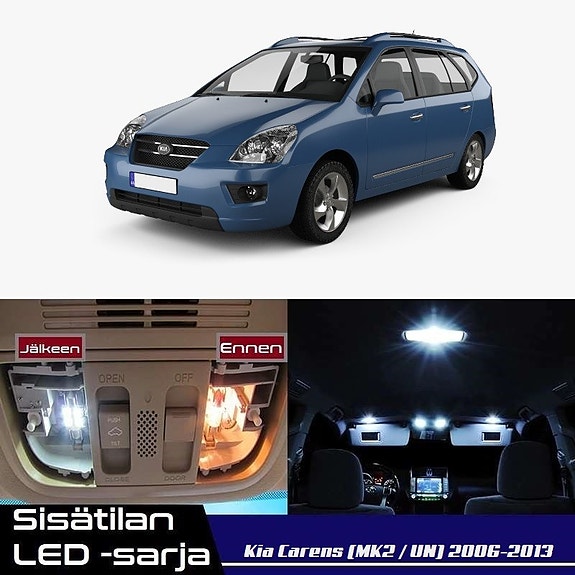 Kia Carens (UN) Sisätilan LED -muutossarja – 9 kpl – Plug & Play