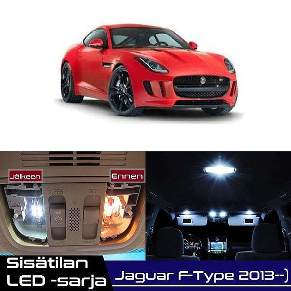 Jaguar F-Type Sisätilan LED -muutossarja – 18 kpl – Plug & Play