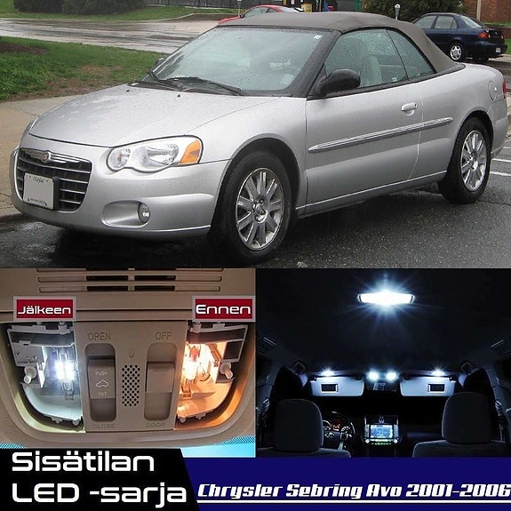 Chrysler Sebring (MK2) Avo Sisätilan LED -muutossarja – 9 kpl – Plug & Play