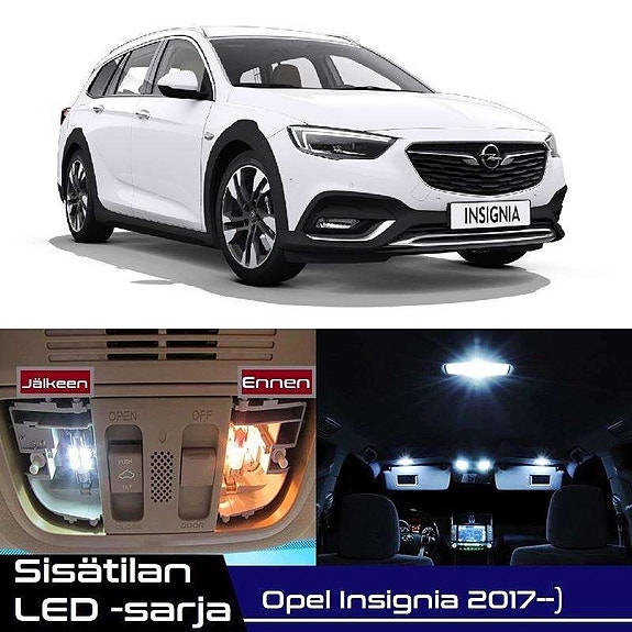Opel Insignia (MK2) Sisätilan LED -muutossarja – 22 kpl – Plug & Play