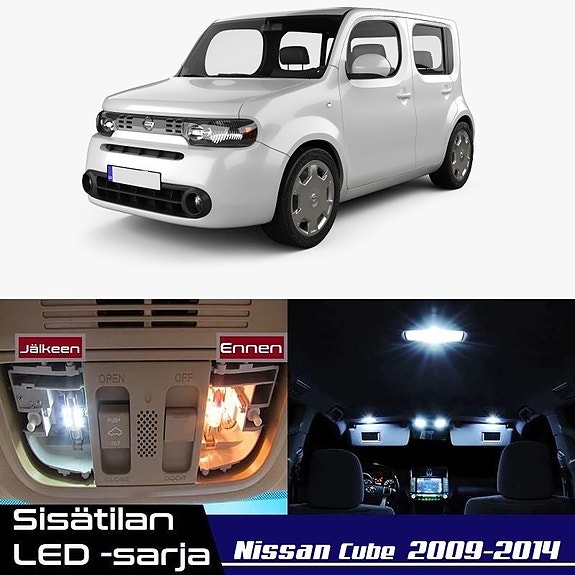 Nissan Cube (Z12) Sisätilan LED -muutossarja – 7 kpl – Plug & Play