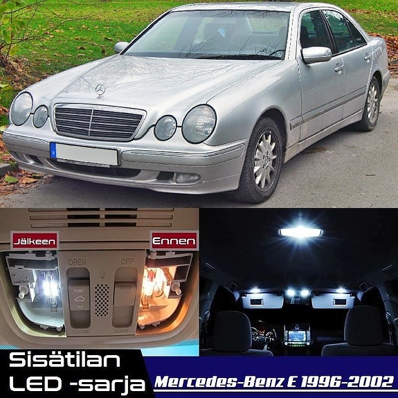 Mercedes-Benz E (W210) Sisätilan LED -muutossarja – 21 kpl – Plug & Play