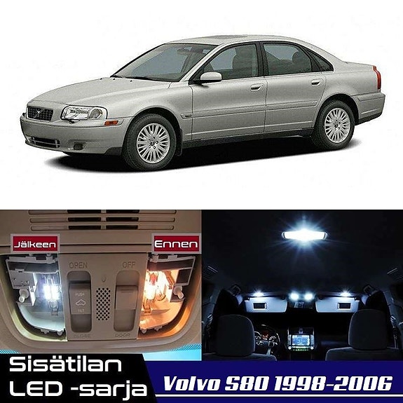 Volvo S80 Sisätilan LED -muutossarja – 21 kpl – Plug & Play