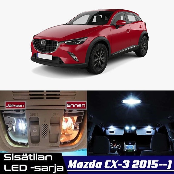 Mazda CX-3 (DK) Sisätilan LED -muutossarja – 7 kpl – Plug & Play