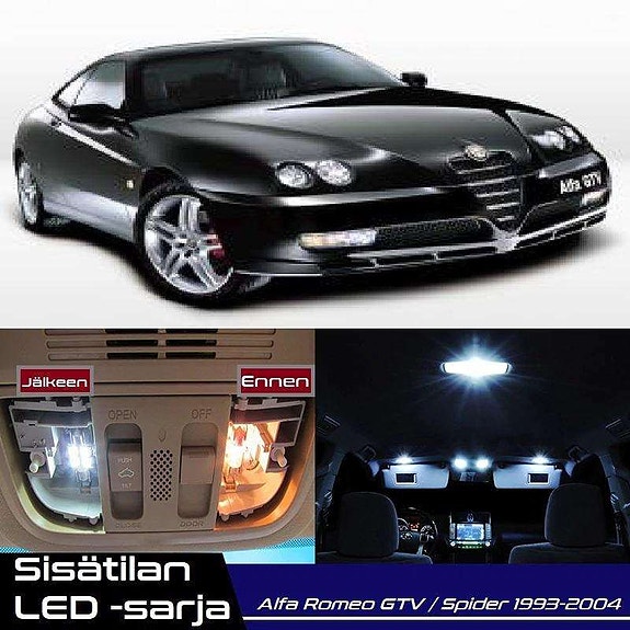 Alfa Romeo Spider / GTV Sisätilan LED -muutossarja – 11 kpl – Plug & Play