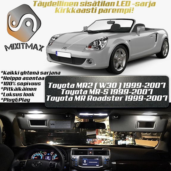 Toyota MR2 (W30) Sisätilan LED -muutossarja – 5 kpl – Plug & Play