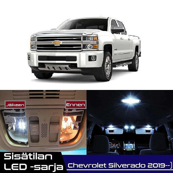 Chevrolet Silverado (MK4) Sisätilan LED -muutossarja – 12 kpl – Plug & Play