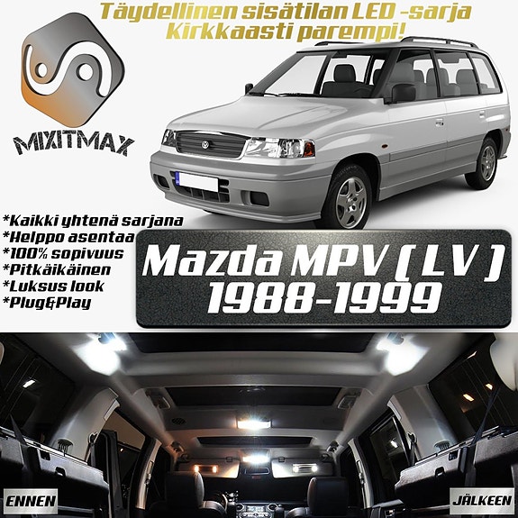 Mazda MPV (LV) Sisätilan LED -muutossarja – 12 kpl – Plug & Play