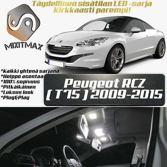 Peugeot RCZ Sisätilan LED -muutossarja – 9 kpl – Plug & Play