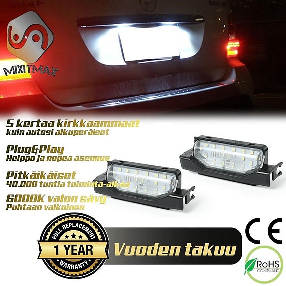 MAZDA 6 / RX-8 LED rekisterikilven valot 6000K IP67 (2kpl)