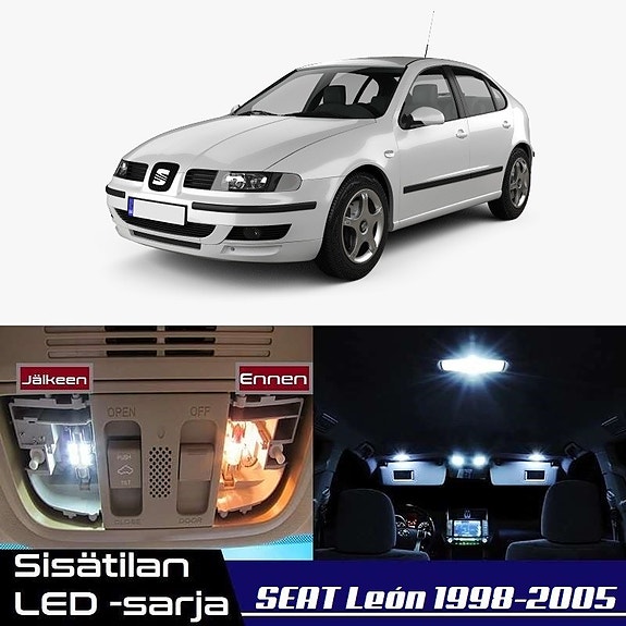 Seat Leon (1M) Sisätilan LED -muutossarja – 13 kpl – Plug & Play