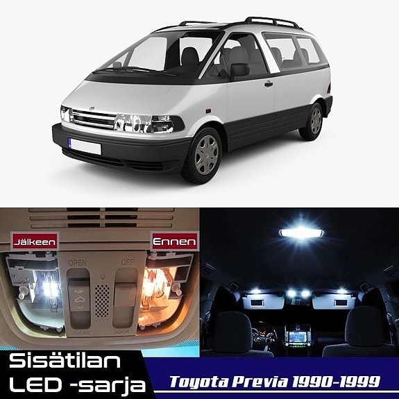 Toyota Previa / Estima Sisätilan LED -muutossarja – 8 kpl – Plug & Play