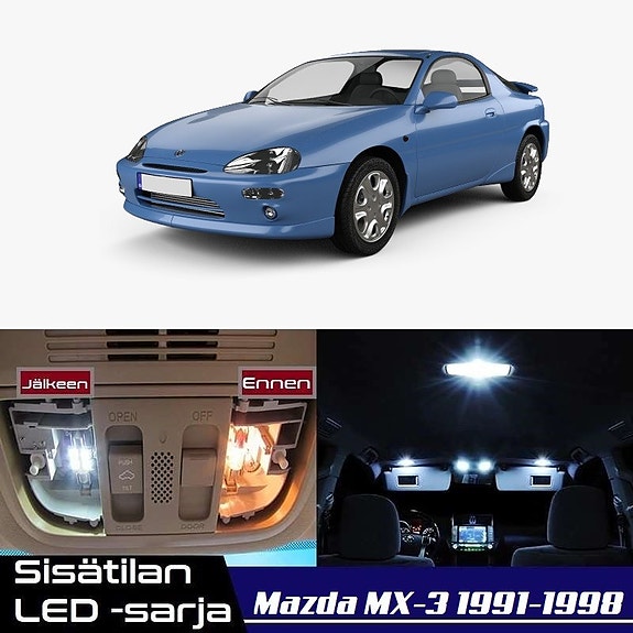Mazda MX-3 Sisätilan LED -muutossarja – 6 kpl – Plug & Play