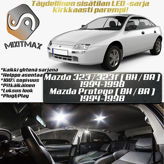 Mazda 323 (BH/BA) Sisätilan LED -muutossarja – 8 kpl – Plug & Play