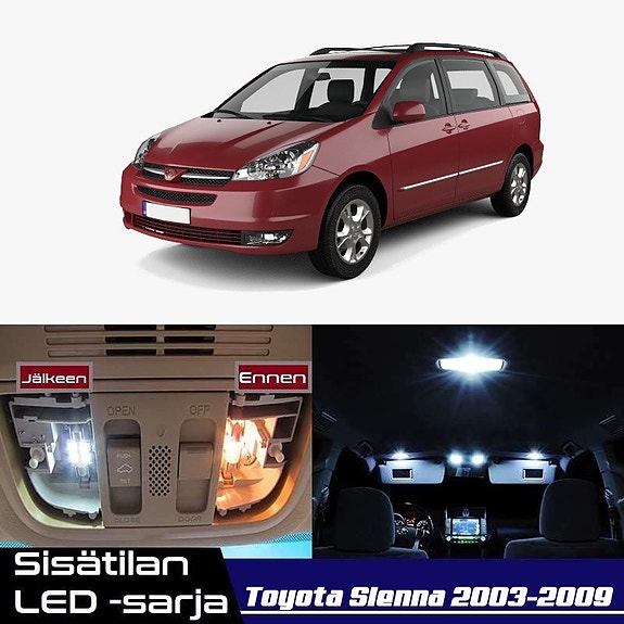 Toyota Sienna (XL20) Sisätilan LED -muutossarja – 13 kpl – Plug & Play