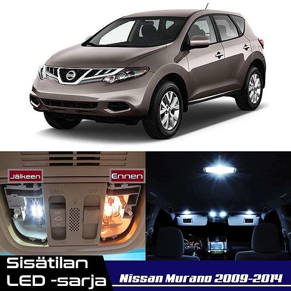 Nissan Murano (Z51) Sisätilan LED -muutossarja – 11 kpl – Plug & Play
