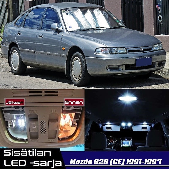 Mazda 626 (GE) Sisätilan LED -muutossarja – 13 kpl – Plug & Play