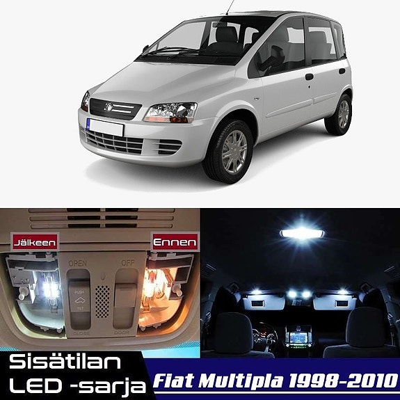 Fiat Multipla Sisätilan LED -muutossarja – 11 kpl – Plug & Play