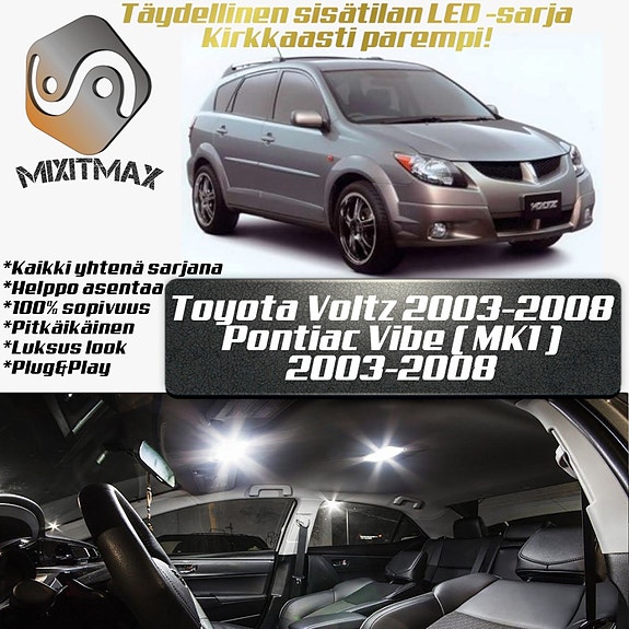 Toyota Voltz / Pontiac Vibe Sisätilan LED -muutossarja – 6 kpl – Plug & Play